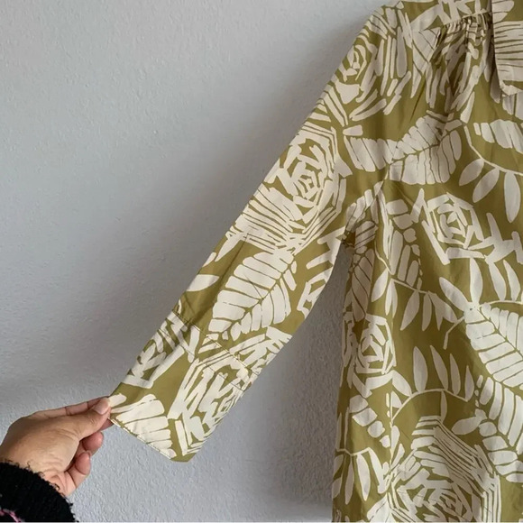 Masai Copenhagen Idaki Frond Print Cotton Shirt In Willow Size Small - Picture 6 of 9